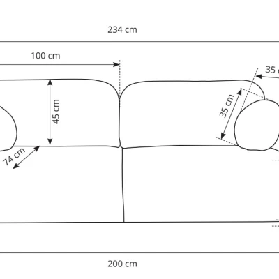 Rozkládací dvoumístná pohovka BARRIE - blankytná