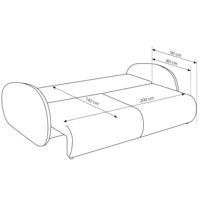 Rozkládací dvoumístná pohovka BARRIE - smetanová