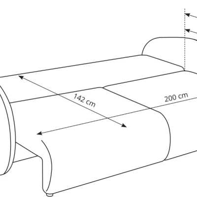 Rozkládací dvoumístná pohovka BARRIE - blankytná