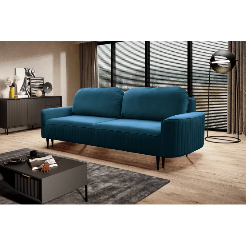 Rozkládací dvoumístná pohovka MONCTON - modrá