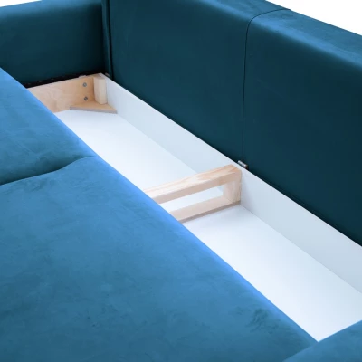 Rozkládací dvoumístná pohovka MONCTON - modrá