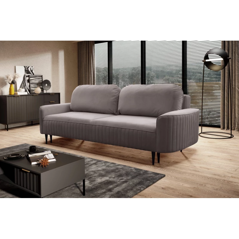 Rozkládací dvoumístná pohovka MONCTON - šedá