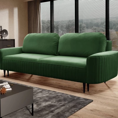 Rozkládací dvoumístná pohovka MONCTON - tmavá zelená