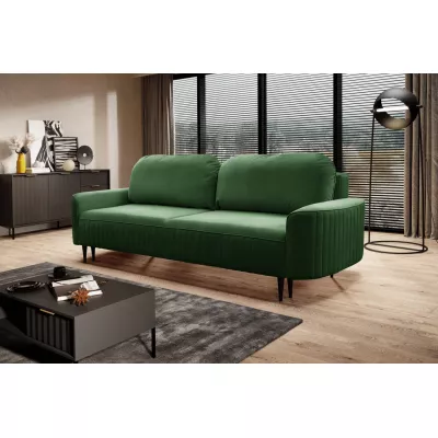 Rozkládací dvoumístná pohovka MONCTON - tmavá zelená