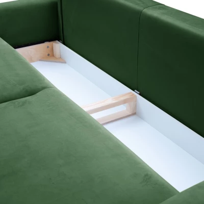 Rozkládací dvoumístná pohovka MONCTON - tmavá zelená