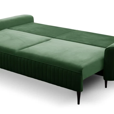 Rozkládací dvoumístná pohovka MONCTON - tmavá zelená