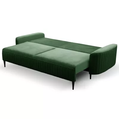 Rozkládací dvoumístná pohovka MONCTON - tmavá zelená