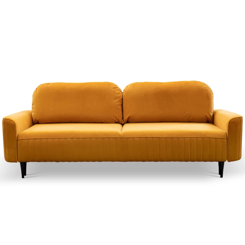 Rozkládací dvoumístná pohovka MONCTON - tmavá pomerančová