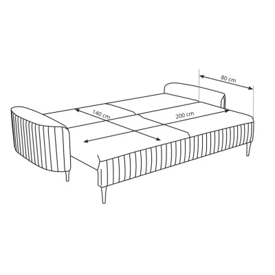 Rozkládací dvoumístná pohovka MONCTON - rezavá