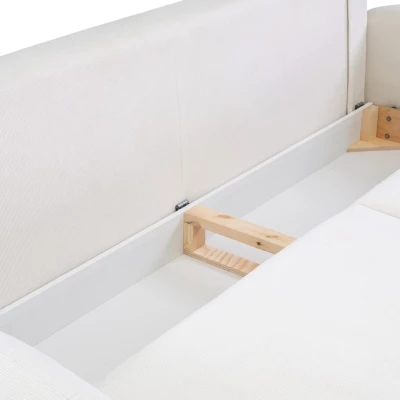 Rozkládací dvousedák s úložným prostorem MORDEN - smetanový