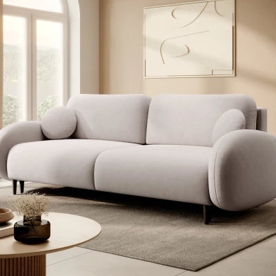 Rozkládací dvousedák s úložným prostorem MORDEN - světlý béžový 2