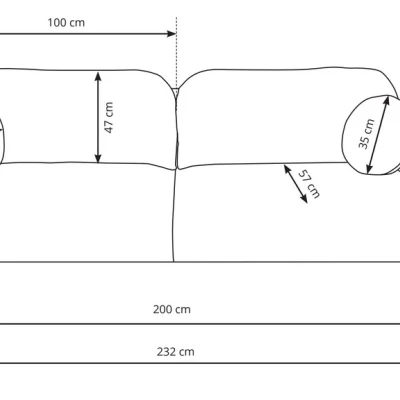 Rozkládací dvousedák s úložným prostorem MORDEN - smetanový