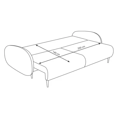 Rozkládací dvousedák s úložným prostorem MORDEN - smetanový