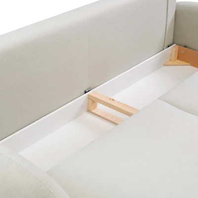 Rozkládací dvousedák s úložným prostorem MORDEN - světlý béžový 1