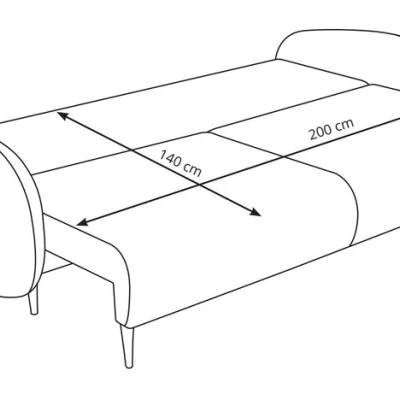 Rozkládací dvousedák s úložným prostorem MORDEN - šedý