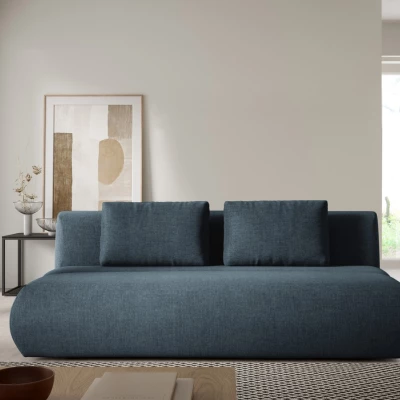 Rozkládací dvoumístná pohovka OSHAWA - tmavá modrá