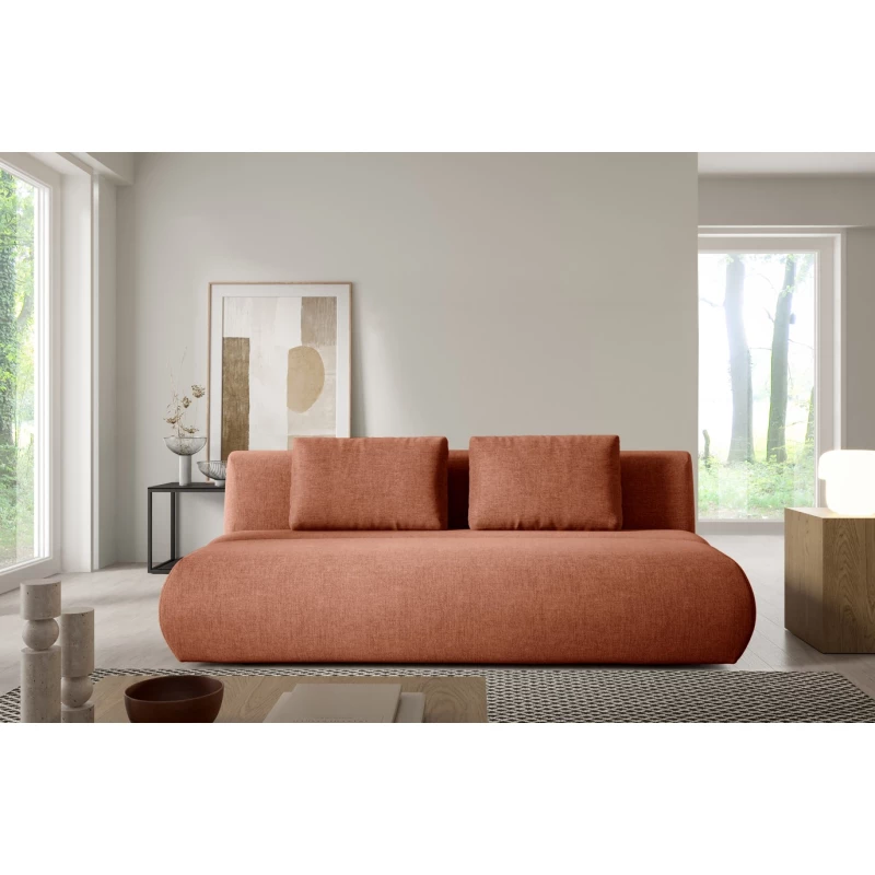 Rozkládací dvoumístná pohovka OSHAWA - terakota