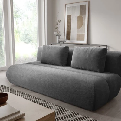 Rozkládací dvoumístná pohovka OSHAWA - tmavá popelavá