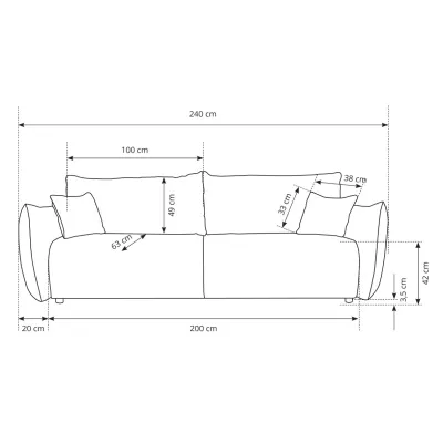 Dvousedačka s úložným prostorem SUDBURY - grafitová