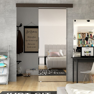 Posuvné dveře se zrcadlem ILAS II. hnědé 90