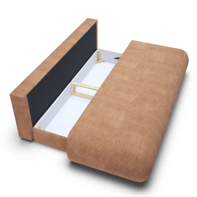 Rozkládací třímístná pohovka s úložným prostorem SURREY - světlá hnědá