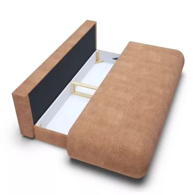 Rozkládací třímístná pohovka s úložným prostorem SURREY - světlá hnědá