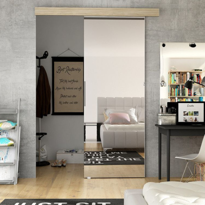 Posuvné dveře se zrcadlem ILAS II. dub sonoma 90