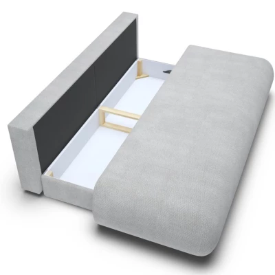 Rozkládací třímístná pohovka s úložným prostorem SURREY - světlá šedá 2