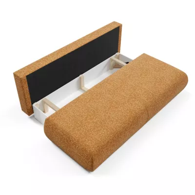 Rozkládací třímístná pohovka s úložným prostorem SURREY - rezavá