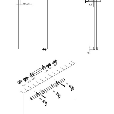 Posuvné dveře na stěnu ILAS IV. černé 90