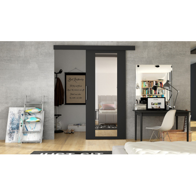 Posuvné dveře na stěnu ILAS IV. černé 90