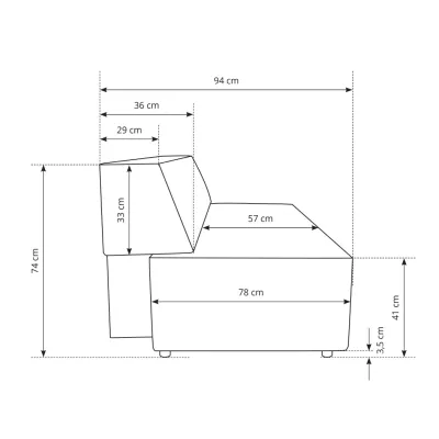 Třímístná pohovka úložným prostorem WINDSOR - modrošedá