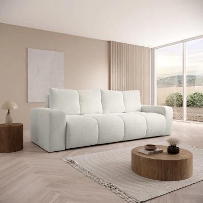 Rozkládací dvoumístná pohovka TRURO - světlá béžová 2