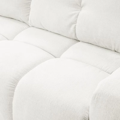 Rozkládací dvoumístná pohovka TRURO - krémová