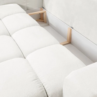 Rozkládací dvoumístná pohovka TRURO - krémová