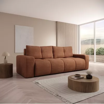 Rozkládací dvoumístná pohovka TRURO - cihlová