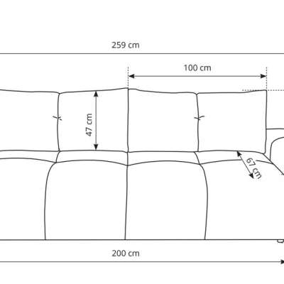 Rozkládací dvoumístná pohovka TRURO - světlá béžová 2