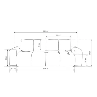 Rozkládací dvoumístná pohovka TRURO - olivová