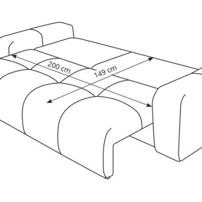 Rozkládací dvoumístná pohovka TRURO - olivová