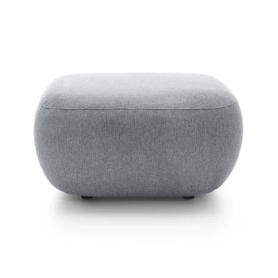 Čalouněný taburet kostka COBOURG - tmavý šedý