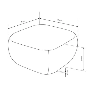 Čalouněný taburet kostka COBOURG - béžový 2