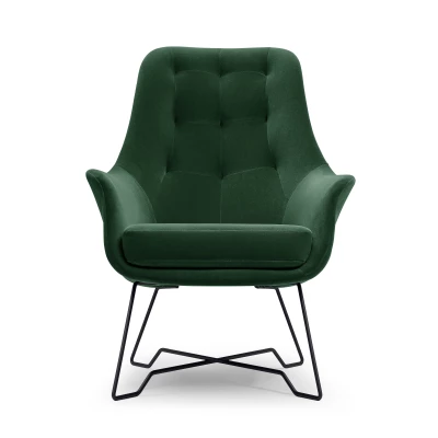 Čalouněné konferenční křeslo GANDER - tmavé zelené