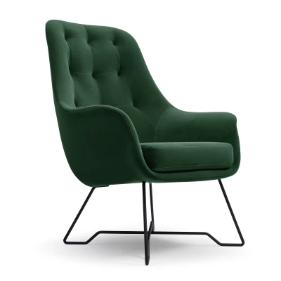 Čalouněné konferenční křeslo GANDER - tmavé zelené