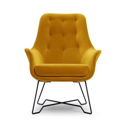 Čalouněné konferenční křeslo GANDER - hořčicové 2