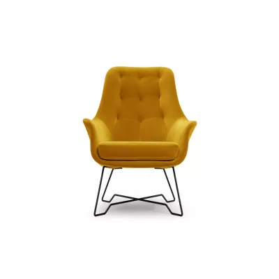 Čalouněné konferenční křeslo GANDER - hořčicové 2