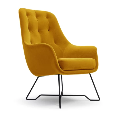 Čalouněné konferenční křeslo GANDER - hořčicové 2