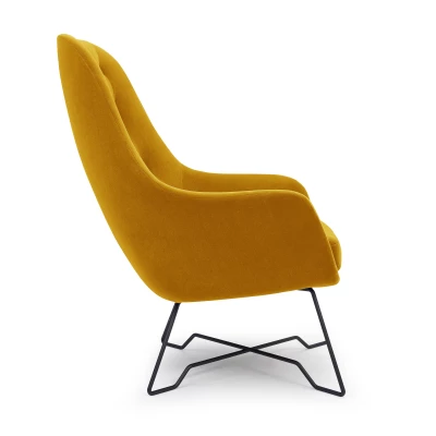 Čalouněné konferenční křeslo GANDER - hořčicové 2