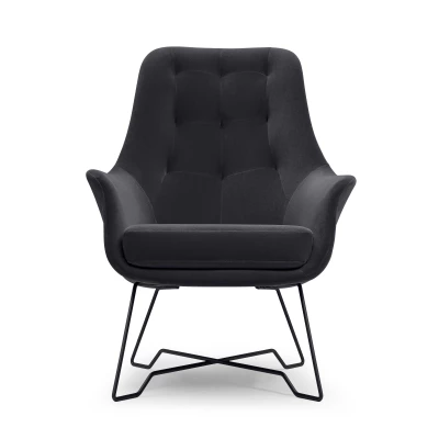 Čalouněné konferenční křeslo GANDER - černé