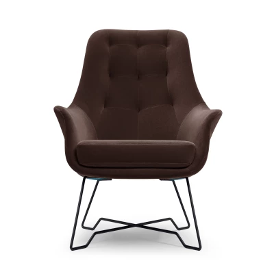 Čalouněné konferenční křeslo GANDER - tmavé hnědé