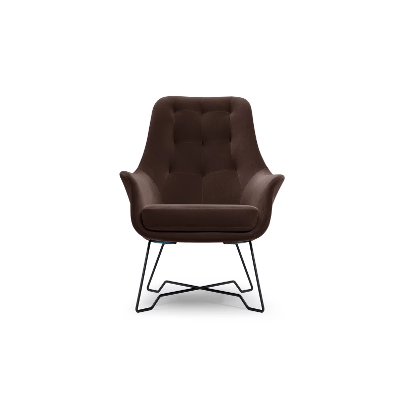 Čalouněné konferenční křeslo GANDER - tmavé hnědé